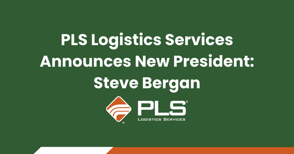 PLS Logistics Services announces new president Steve Bergan with company logo on green background